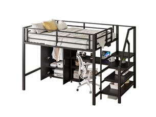 Lit avec rangement 140x200 cm BEAOK coloris noir