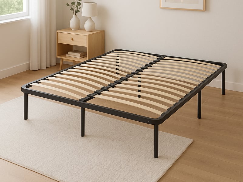 Sommier 180x200 cm solide - 29 cm - cadre à lattes - 12 pieds métal - montage rapide - confort quotidien  - Conforama B