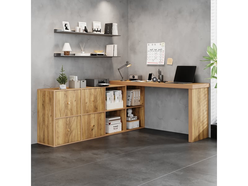 Bureau d'angle - table d'angle, plateau pivotant à 360° – configuration ...