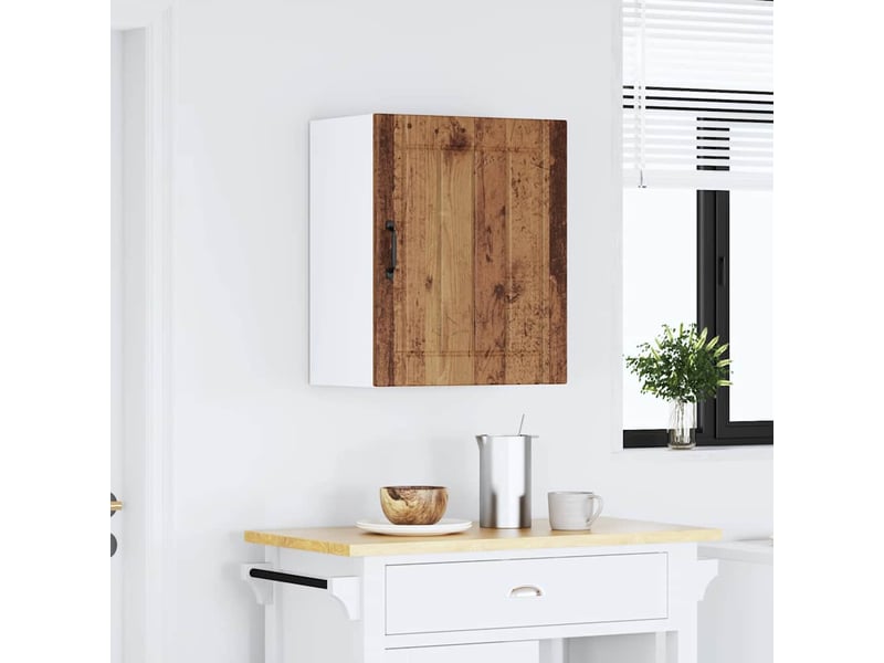Meuble de rangement, armoire murale de cuisine lucca vieux bois bois ingénierie shl1406 - Conforama B