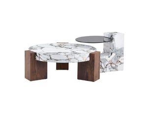 Table basse rond(e) coloris bicolore MODFU  - 61 cmx44 cm