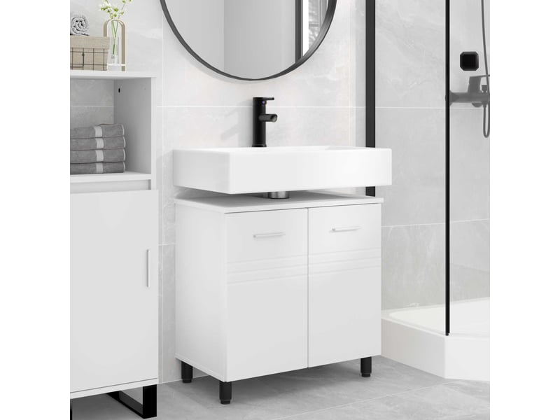 Unité de vanité de salle de bain, meuble de rangement blanc 60x35x60 cm shl385  - Conforama B