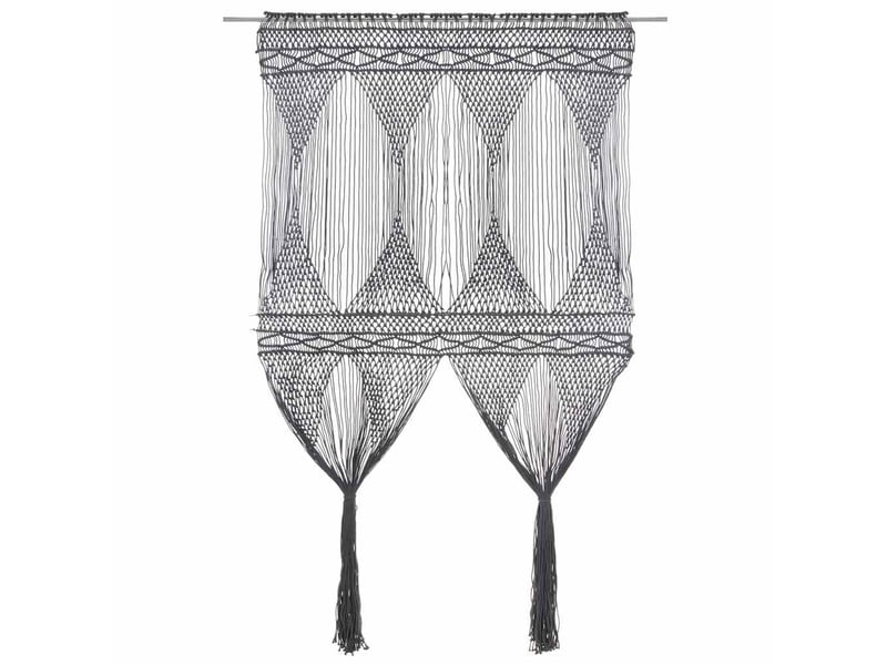  Rideau en macramé, rideau de porte anthracite 140x240 cm coton cf43861  - Conforama A