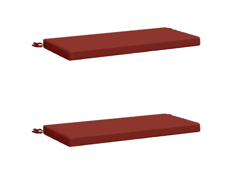 Lot de 2 coussins de banc, coussins d'assise soest 100 % polyester rouge cf57377 - Conforama A