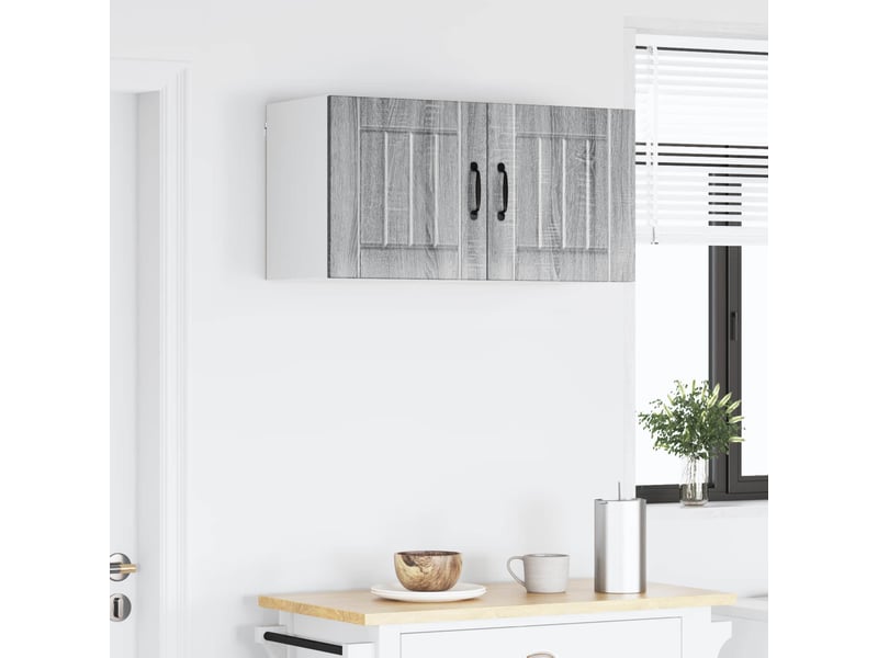  Meuble mural de cuisine | armoire de cuisine 2 pcs sonoma gris bois d'ingénierie shl5916  - Conforama D