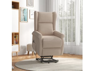 Fauteuil releveur électrique crème avec fonction relax 74x94x111 cm