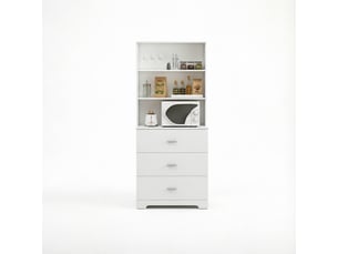 Buffet 0 porte(s)  3 tiroir(s)   - 79 cm coloris blanc 