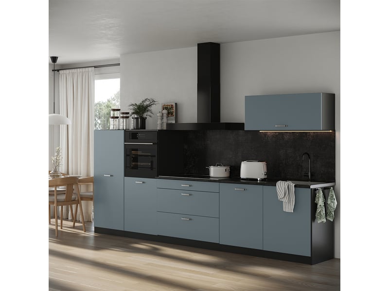 Vicco cuisine, bleu-grisanthracite, 340cm sans plan de travail  - Conforama C
