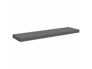 Étagère flottante, étagère murale gris brillant 90x23,5x3,8 cm mdf cf42315