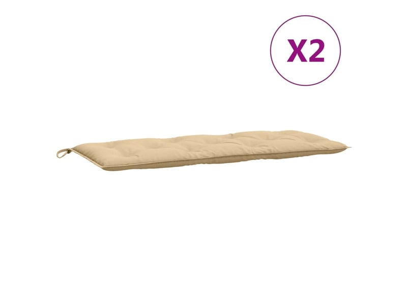  Lot de 2 coussins de banc de jardin, coussins d'assise beige mélangé tissu cf58632  - Conforama D