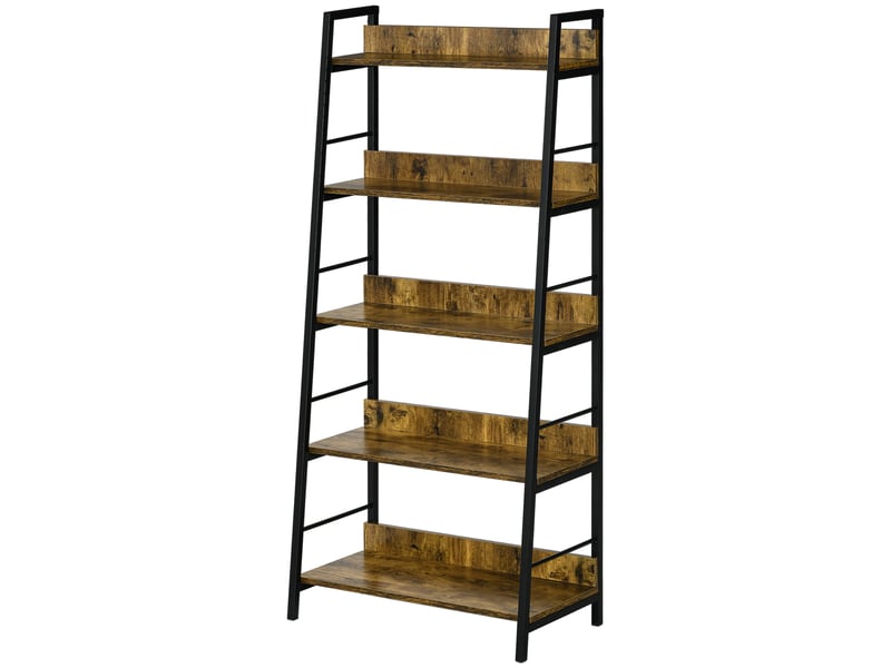  Étagère bibliothèque style industriel incliné 5 niveaux 70l x 35l x 150h cm  - Conforama B