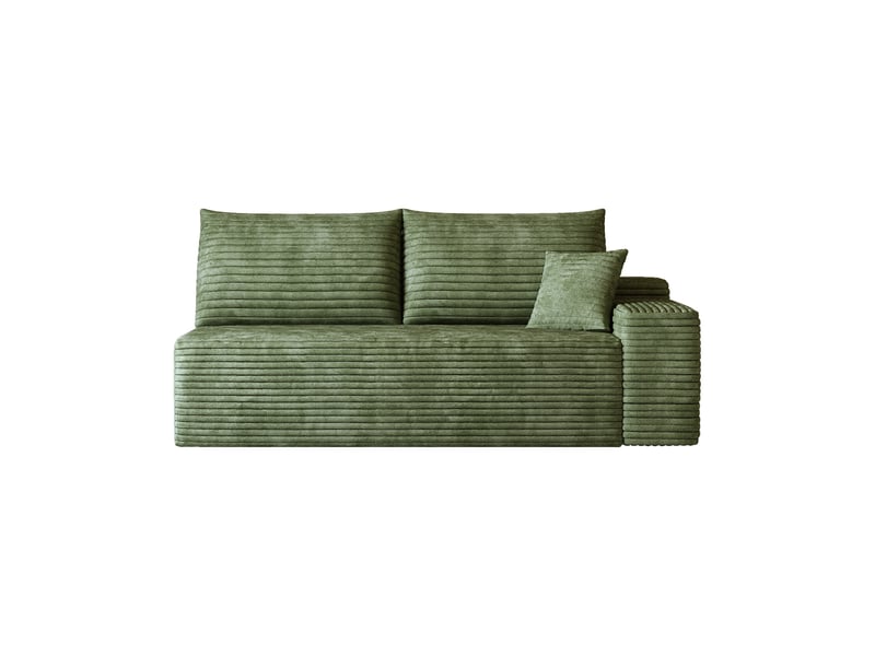 Canapé droit vert 2 places compact 175cm tissu confortable pour petit salon - Conforama A