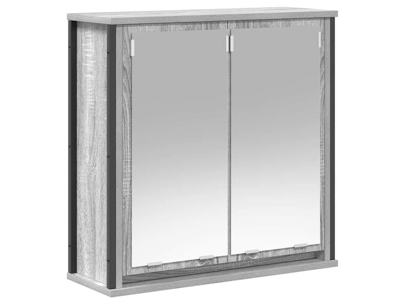  Ensemble de meubles de salle de bain 2 pcs en bois d'ingénierie gris sonoma  - Conforama D