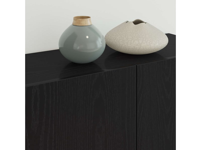  Unité murale de tv 5 pcs chêne noir bois d'ingénierie shl4695  - Conforama D