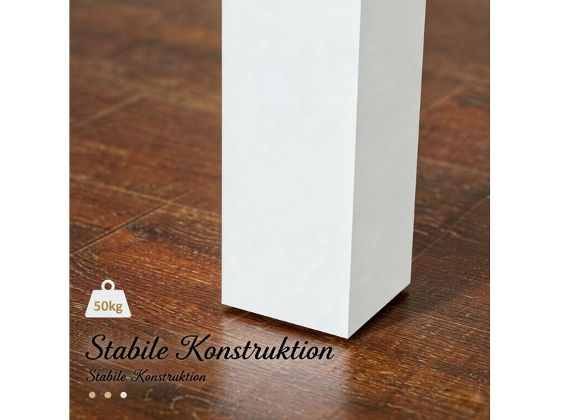  Table à manger rectangulaire 119x70 cm – chêne et blanc – 4 à 6 personnes, style intemporel  - Conforama E