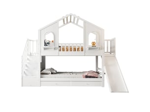Lit superposé 2x90x200 cm OKWISH   coloris blanc