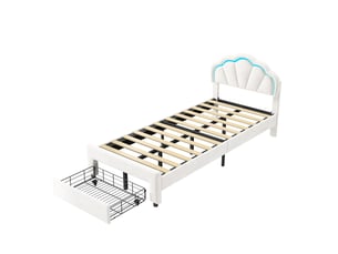 Lit avec rangement 90x200 cm Lonelyo   coloris blanc