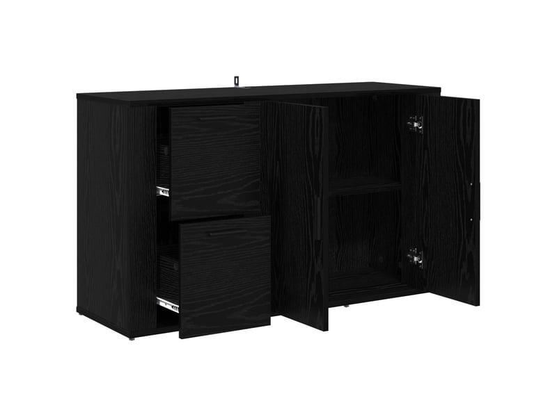  Buffet - bahut - meuble de rangement chêne noir 100 x 33 x 59,5 cm bois d'ingénierie  - Conforama E