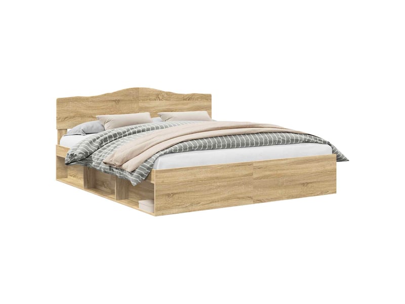  Lit double- lit adulte -  cadre de lit sonoma 200 x 200 cm bois de pin massif  - Conforama A