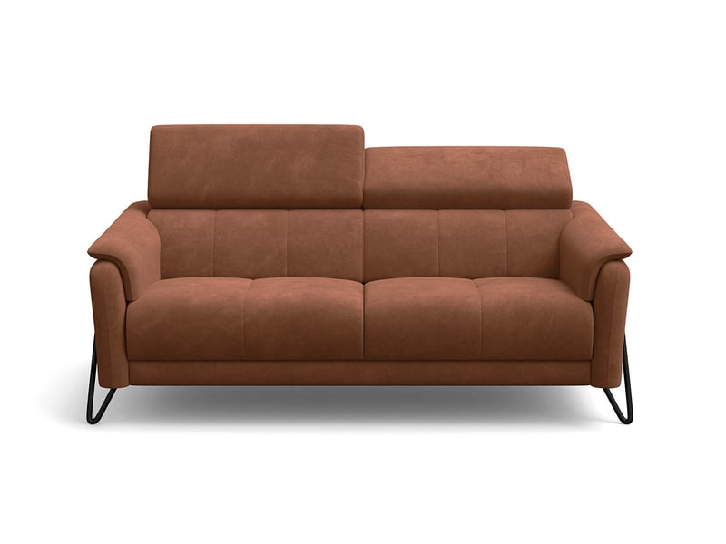 Canapé 3 places roden, tissu velours marron RODEN - Conforama C