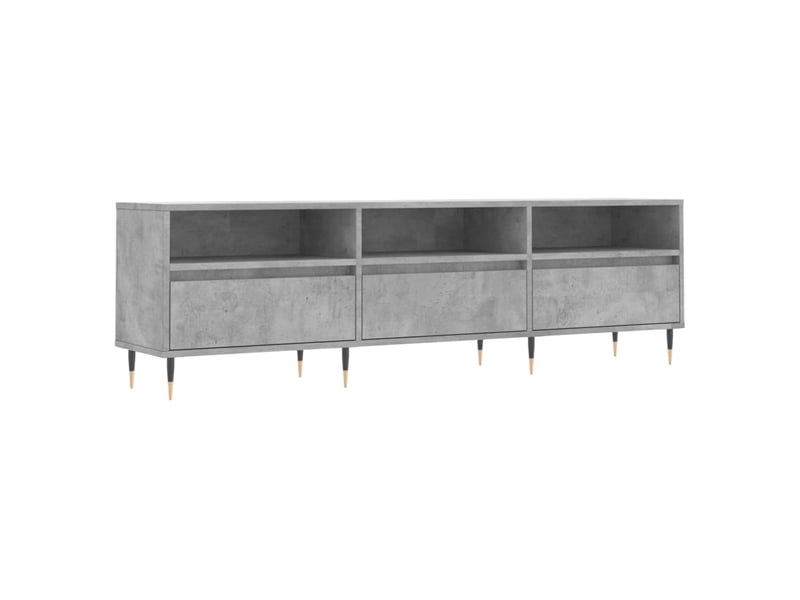  Meuble tv - banc tv - meuble de rangement gris béton 150x30x44,5 cm bois d'ingénierie  - Conforama A