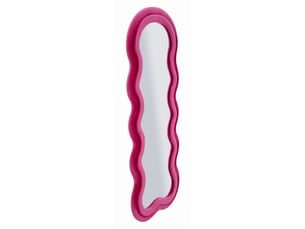 Miroir mural miki xl avec cadre en velours fuchsia
