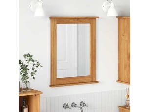 Miroir rectangulaire à fixer coloris marron <strong></strong>  <strong></strong> - 55.5 cm x 70 cm