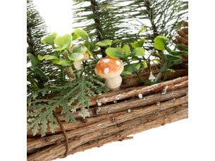Sapins de noël décoratifs sur fagot forme champignon l. 30 cm