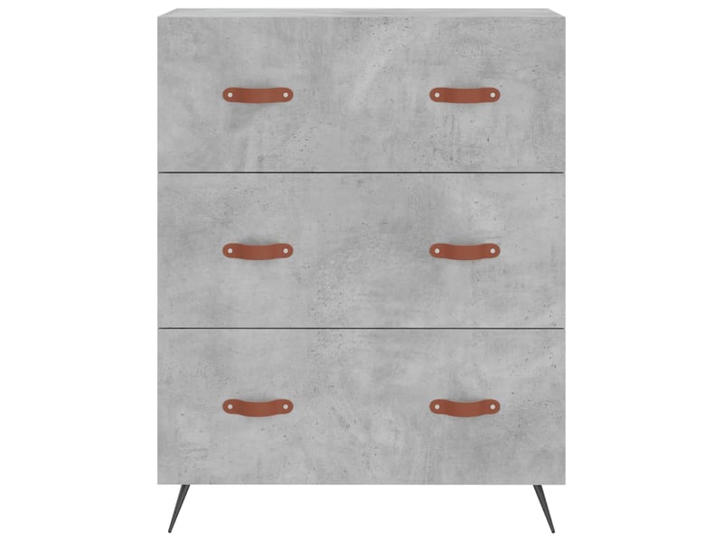 Commode chambre adulte, armoire à tiroirs gris béton 69,5x34x90 cm bois d'ingénierie  - Conforama E