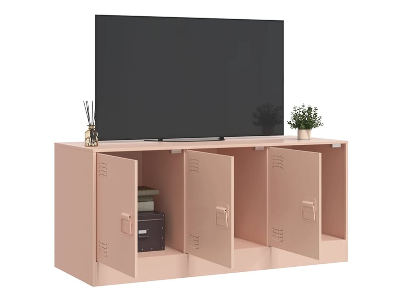  Meuble tv - banc tv - meuble de rangement rose 99x39x44 cm acier  - Conforama D