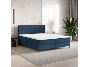 Lit avec rangement 160x200 cm MASSENO coloris bleu