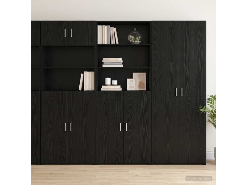  Buffet - haut armoire chêne noir 70 x 42,5 x 185 cm bois d'ingénierie  - Conforama B