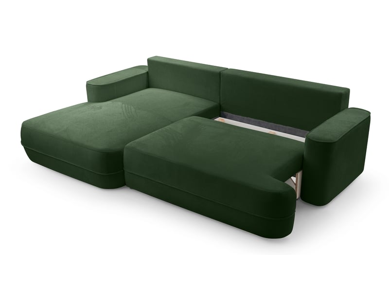  Canapé d’angle avec fonction lit peoni 267 cm vert élégant g Peoni - Conforama E