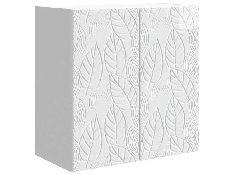  Armoire murale salon 59x31x60cm bois d'ingénierie blanc brillant shl9187  - Conforama A
