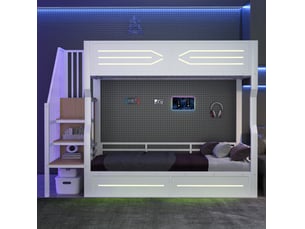 Lit superposé 90x200 cm OKWISH coloris noir