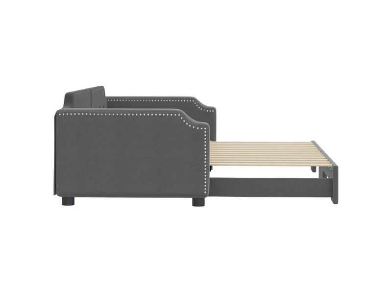  Lit simple- lit adulte -  lit de jour avec gigogne sans matelas gris foncé 100x200 cm  - Conforama C