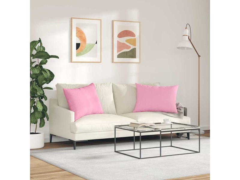  Lot de 2 coussins de canapé, coussins décoratifs tissu rose 70 x 50 cm cf58936  - Conforama D
