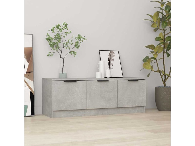  Meuble tv - banc tv - meuble de rangement gris béton 102x35x36,5 cm bois d'ingénierie  - Conforama B