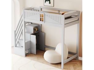 Lit mezzanine 90x200 cm MEUBLIV coloris gris