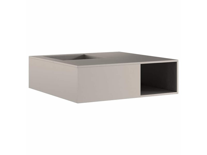 Brasero exterieur, foyer de cheminée rouillé 100x100x30 cm acier patiné - Conforama E