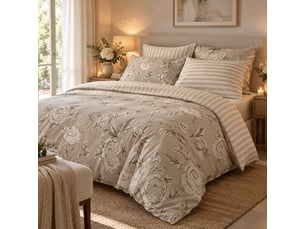Housse de couette 260 x 240 cm 100% coton 57 fils imprimé nora