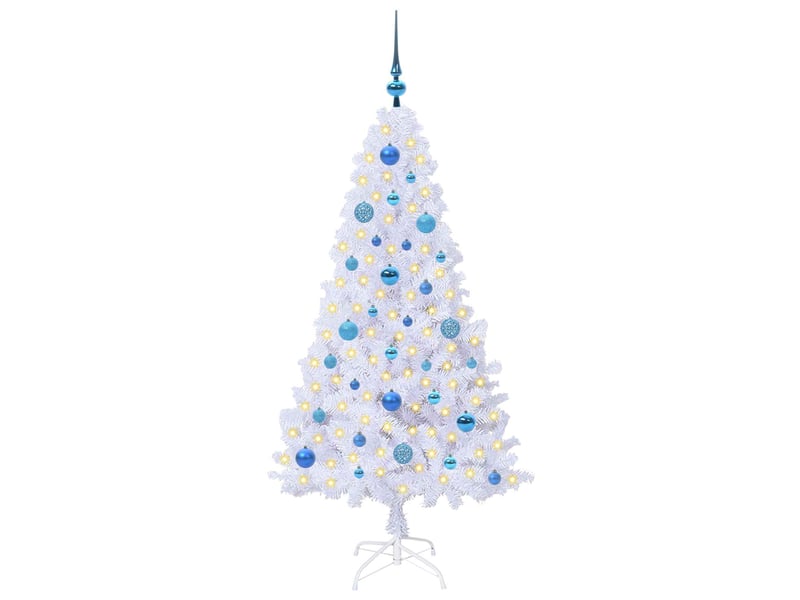  Sapin de noël artificiel, arbre de noël blanc 150 cm pvc et acier shl2296  - Conforama C