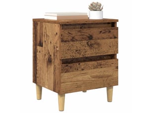 Table de chevet - table de lit bois ancien 40 x 35 x 50 cm bois d'ingénierie