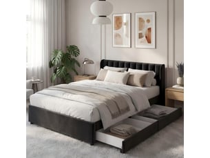 Lit avec rangement 140x200 cm HAUSS SPOLE coloris noir
