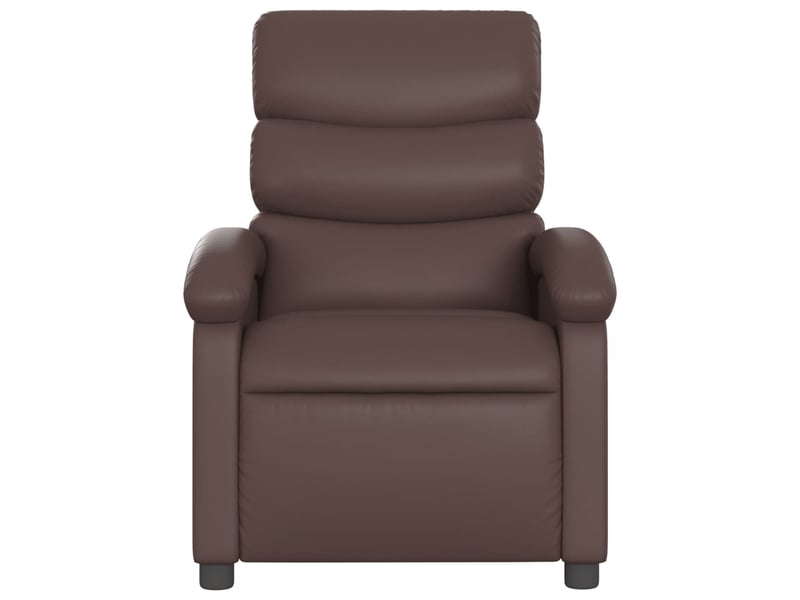  Fauteuil de relaxation tv fonction massage inclinable 6 points de massage en pvc marron dec027005  - Conforama C