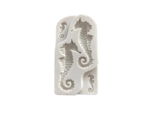 Moule en silicone pour fondant, gâteau, chocolat, biscuits, bonbons, pâtisserie, outil de cuisine, décoration de fête, motif hippocampe - grey silver