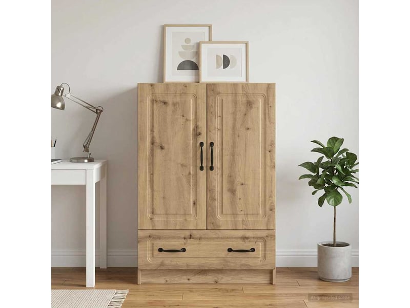  Buffet - bahut - meuble de rangement chêne artisanal 66 x 34,5 x 92 cm bois d'ingénierie  - Conforama B