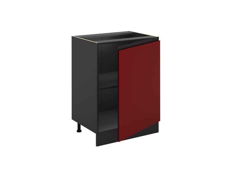  Vicco meuble bas de cuisine, rougeanthracite, 60cm avec 1 porte plan de travail anthracite  - Conforama C