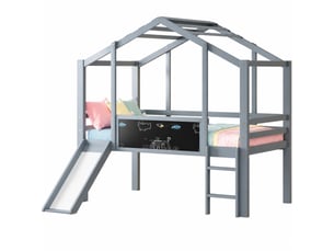 Lit mezzanine 90x200 cm ULQENI   coloris gris