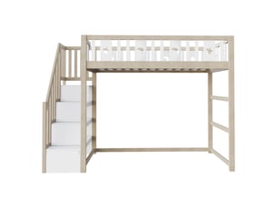 Lit mezzanine 90x200 cm <strong>OSUPNESSEE</strong> <strong></strong> coloris blanc